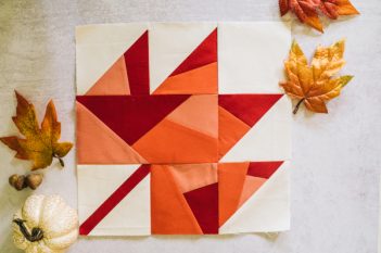 Scattered Leaves Fall Quilt Block - We Like Quilting