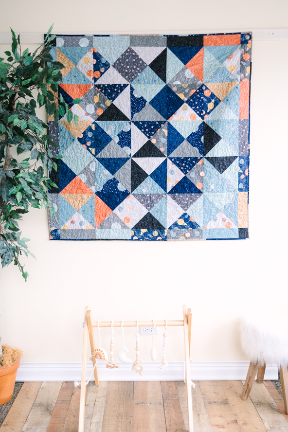 Trip to the Moon Layer Cake Throw Quilt
