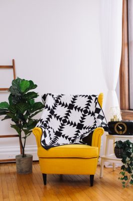 Chic Black and White Modern Lap Quilt