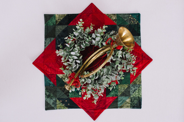 Stylized Poinsettia Christmas Table Mat