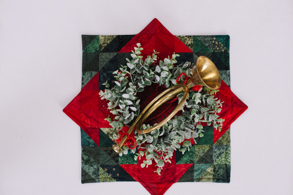 Stylized Poinsettia Christmas Table Mat