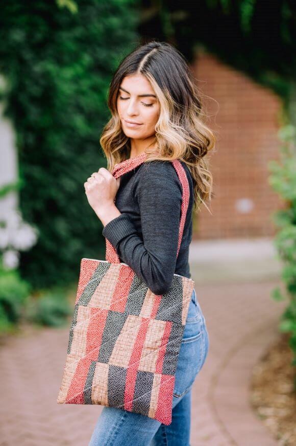 Stack and Slice Quilted Tote Bag