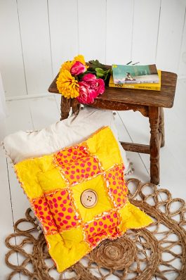 Sunnyside Rag Quilt Patchwork Cushion