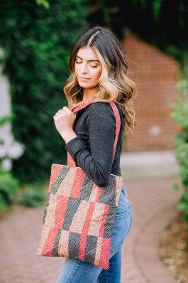 Stack and Slice Quilted Tote Bag