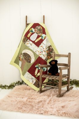 Retro Mushroom Appliqué Baby Quilt