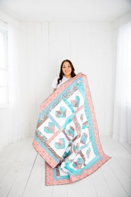 Hearts and Pinwheels Throw Quilt Pattern